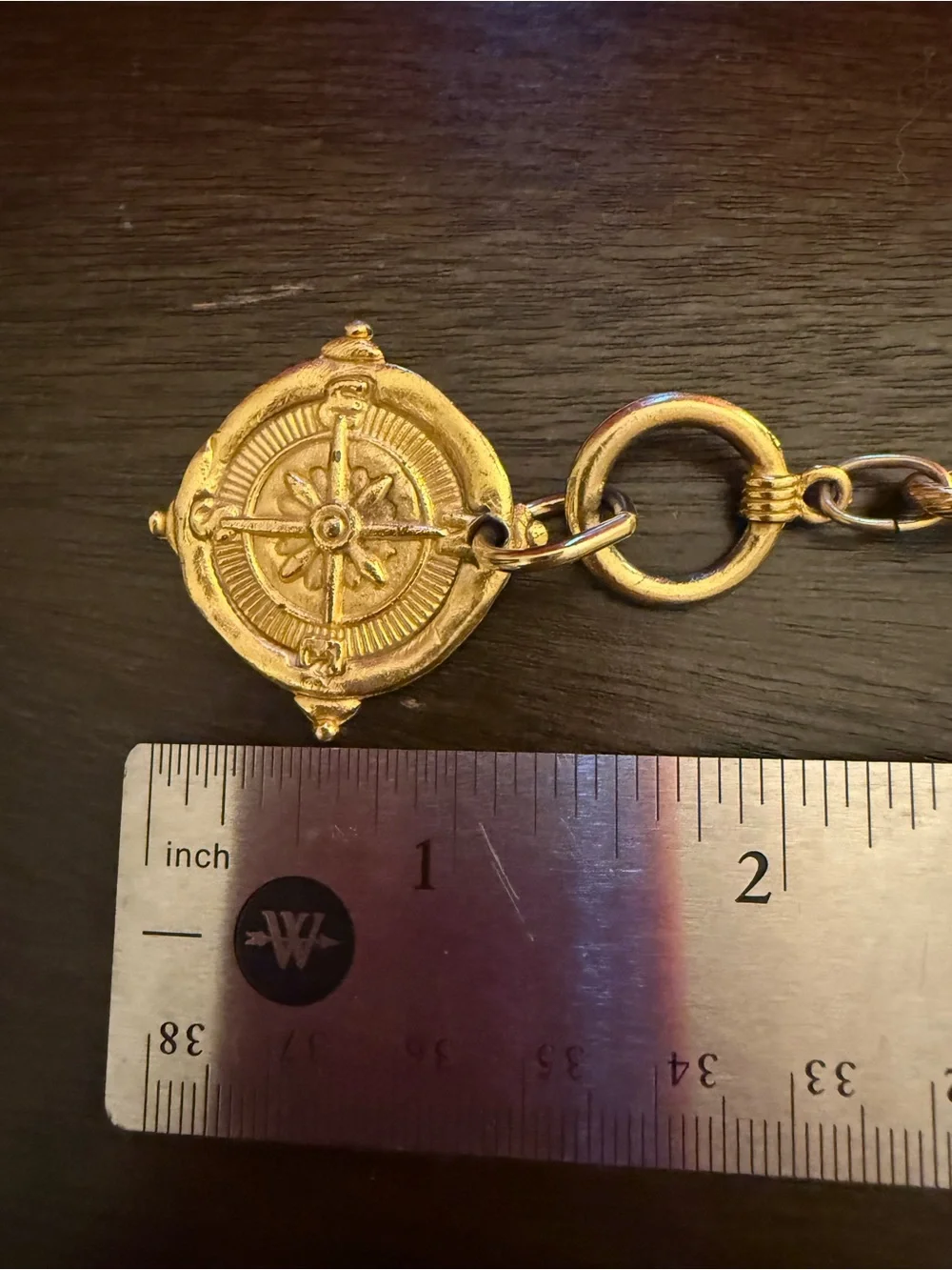 Gold-Tone Link Toggle Bracelet with Compass Charm